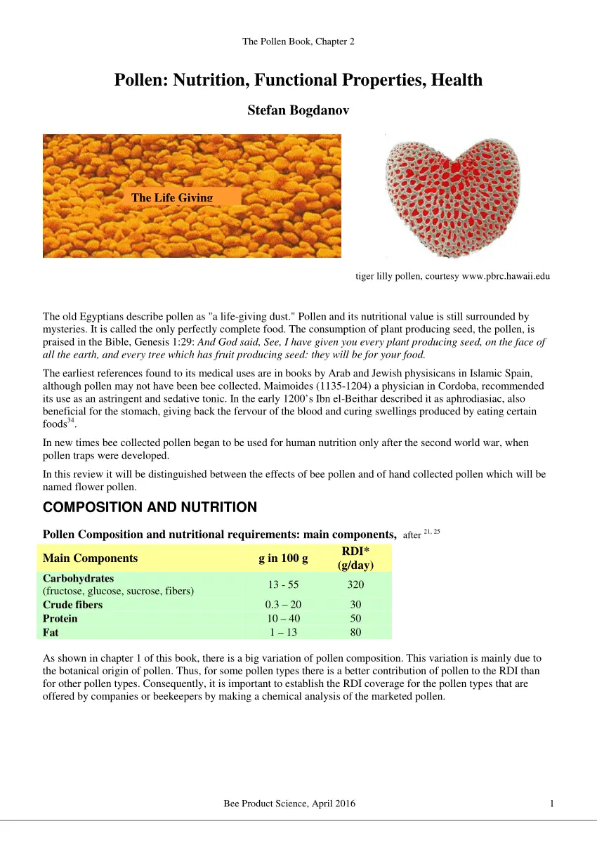 Flower pollen &#8211; ingredients, properties, indications, contraindications