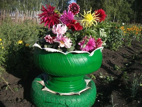 Flowerbeds from tires with their own hands: the original decoration of the garden