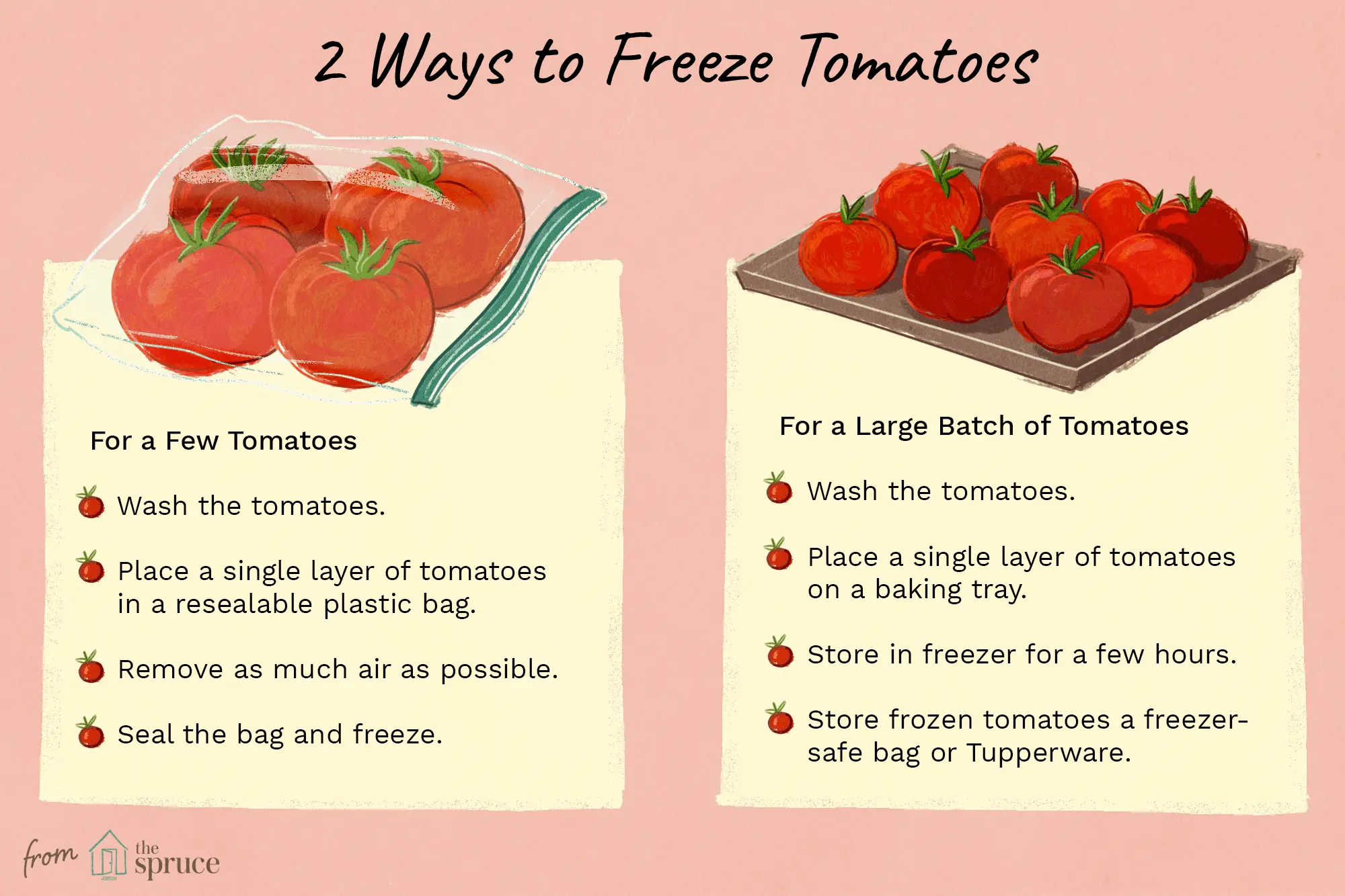 Freezing tomatoes for the winter at home