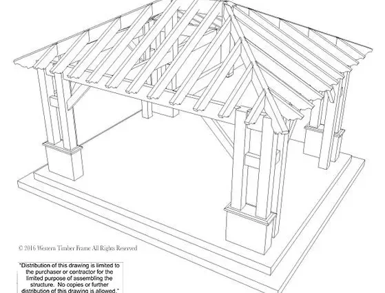 Gazebo with a hipped roof: photo + drawings