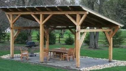 Gazebo with a shed roof: how to build a simple metal or wooden pavilion to give your own hands