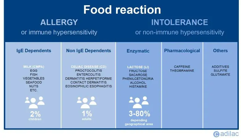 Genetic tests for food intolerances. Celiac disease and lactose and fructose intolerance