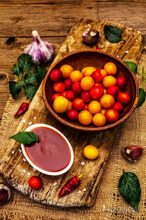 Georgian cherry plum tkemali sauce