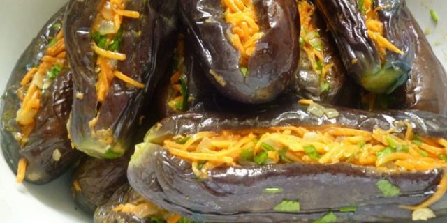 Georgian eggplant for the winter: spicy, without sterilization, in circles, fried, baked