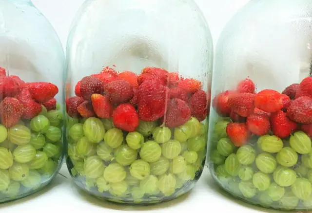 Gooseberry compote: black, red, with orange, mint, Mojito