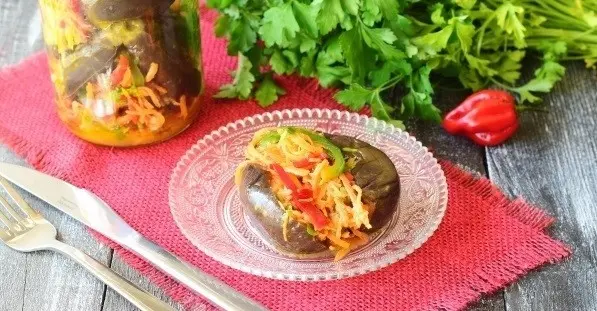 Greek salad with eggplant for the winter