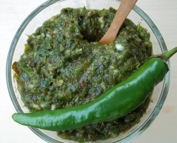 Green adjika for the winter