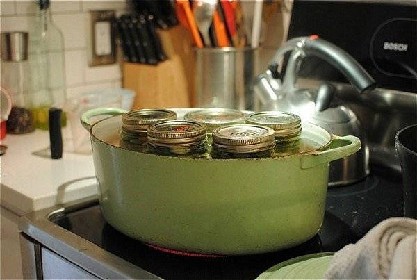 Green tomatoes with garlic without vinegar