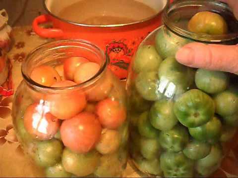 Green tomatoes with mustard for the winter