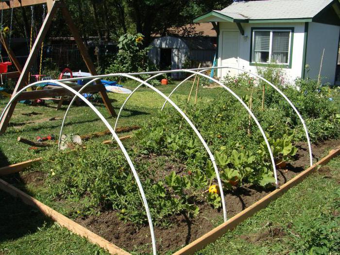 Greenhouses from arcs with covering material: manufacturing