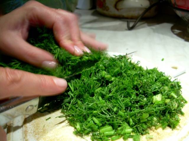 Greens for the winter with salt