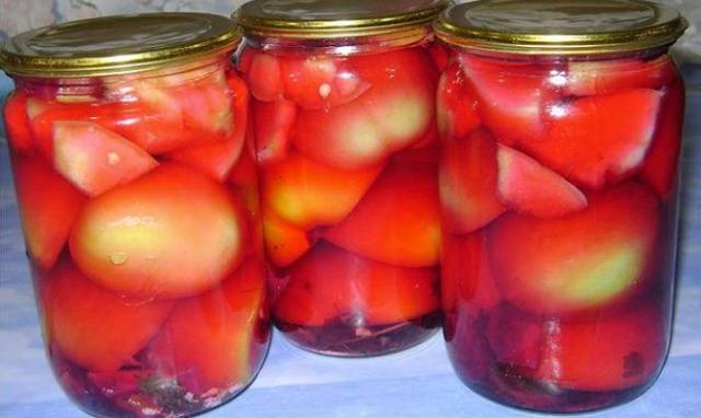 Harvesting green tomatoes for the winter in jars 