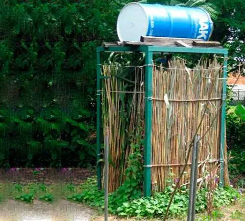 Heated shower tank