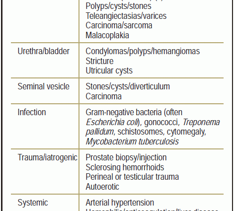 Hematospermia &#8211; erythrocytes in the ejaculate, causes, diagnosis, treatment