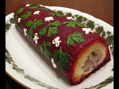 Herring under a fur coat roll: recipes with photos