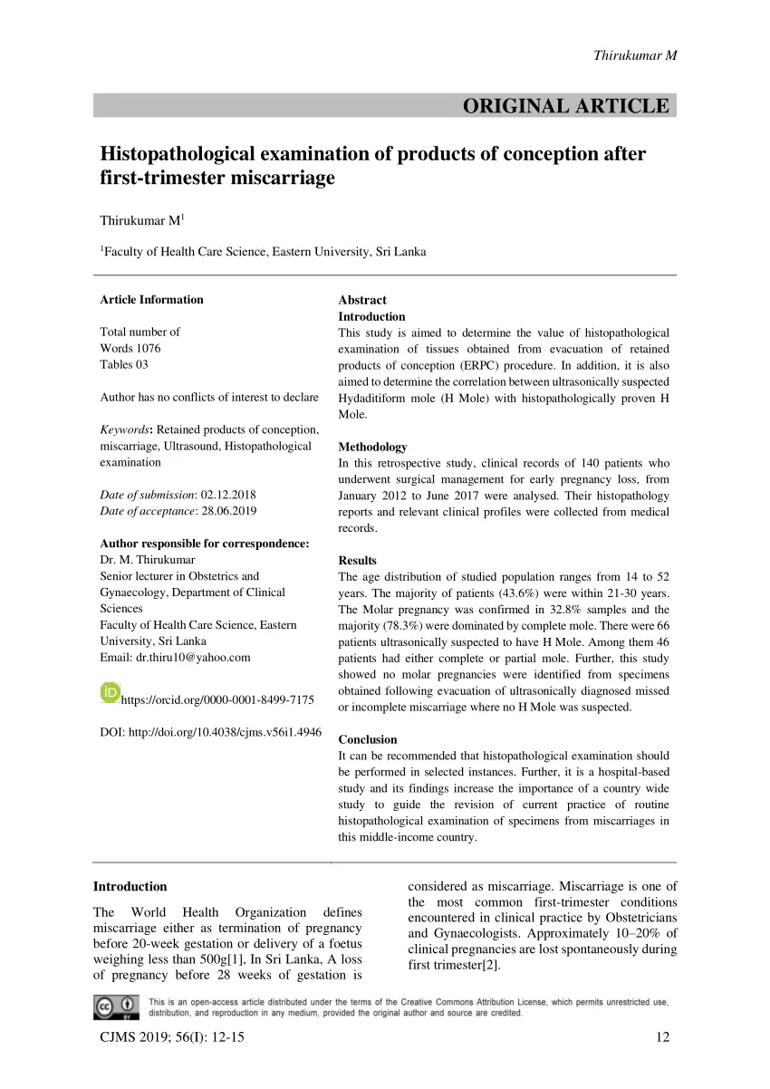 Histopathological examination &#8211; what does it look like? Histopathological examination of the fetus and after curettage