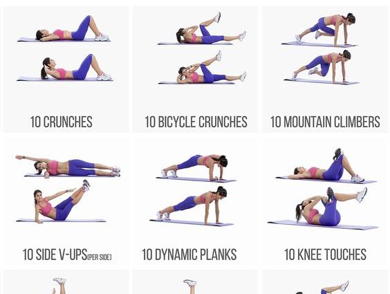 Home Workouts &#8211; No Equipment, Abdominal, For Beginners