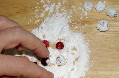 Homemade cranberries in sugar