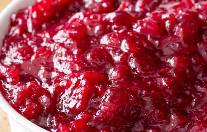 Homemade cranberries in sugar