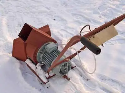 Homemade electric snow blower + blueprints, video