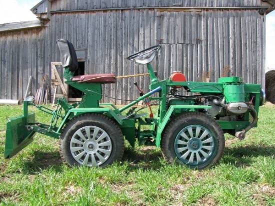 Homemade mini tractors for the household 