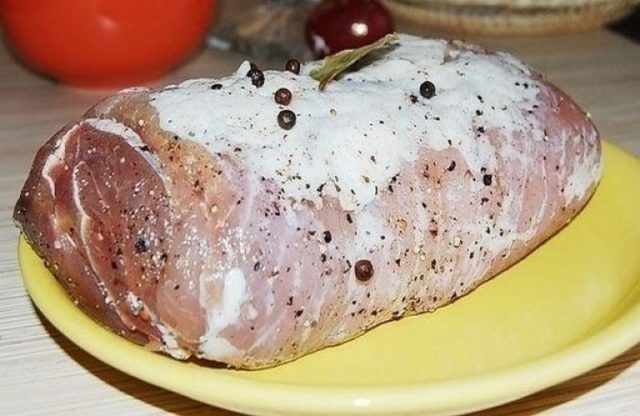 Homemade pork ham in the sleeve