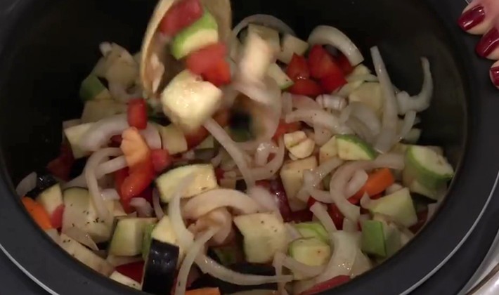 Honey mushrooms stewed in a slow cooker, oven and on a short