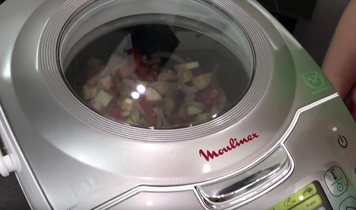 Honey mushrooms stewed in a slow cooker, oven and on a short