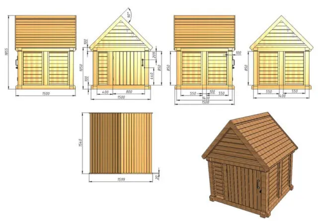 House for a well: drawing and photo + step by step instructions