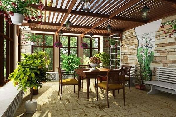 How to arrange a veranda in a village house + photo 