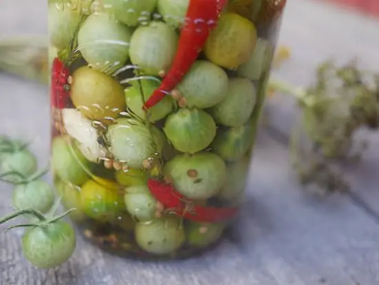 How to ferment green tomatoes in a bucket