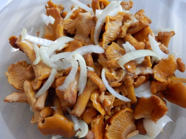 How to fry chanterelles in a pan with onions: recipes with photos, calories