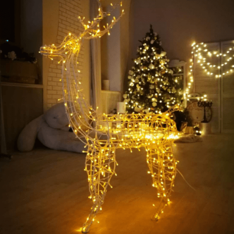 How to make a deer from wire and a garland with your own hands