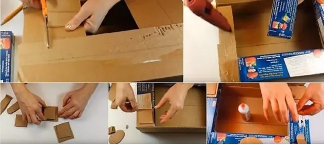 How to make a fireplace out of boxes for the New Year: photo, video