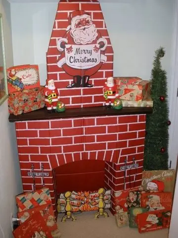 How to make a fireplace out of boxes for the New Year: photo, video