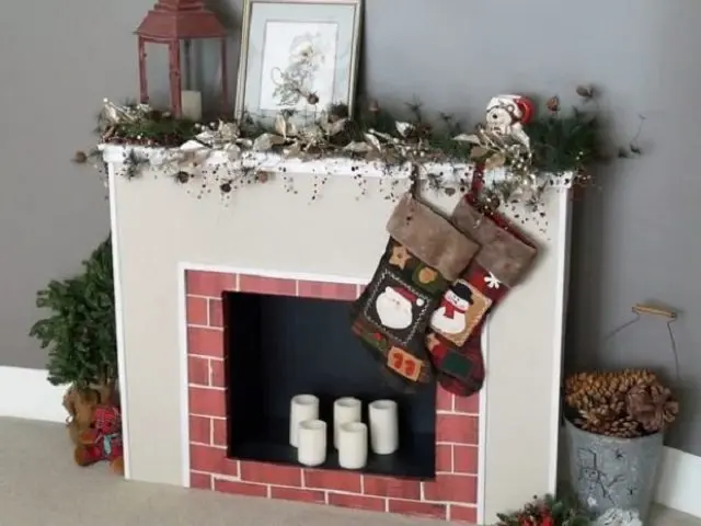 How to make a fireplace out of boxes for the New Year: photo, video