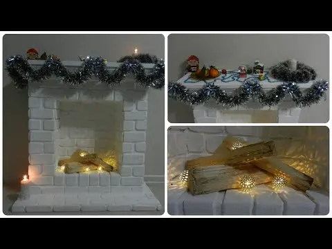 How to make a fireplace out of boxes for the New Year: photo, video