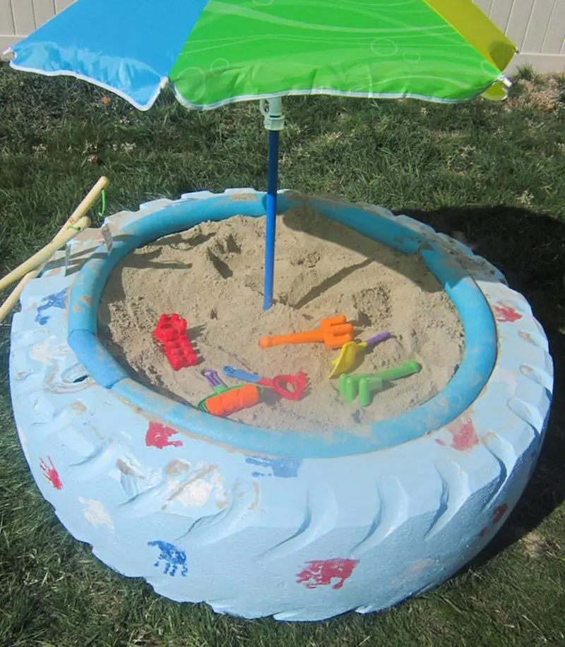 How to make a sandbox out of tires