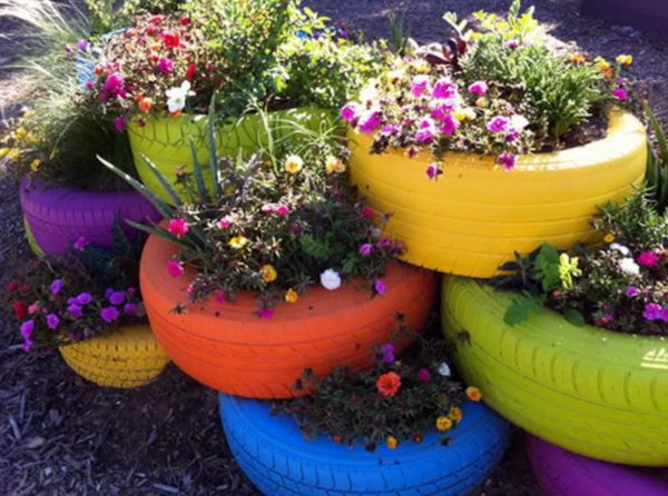 How to paint tires for flower beds and how to do it beautifully