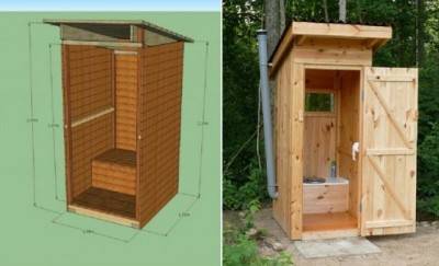 Hozblok for a summer residence with a shower and a toilet 