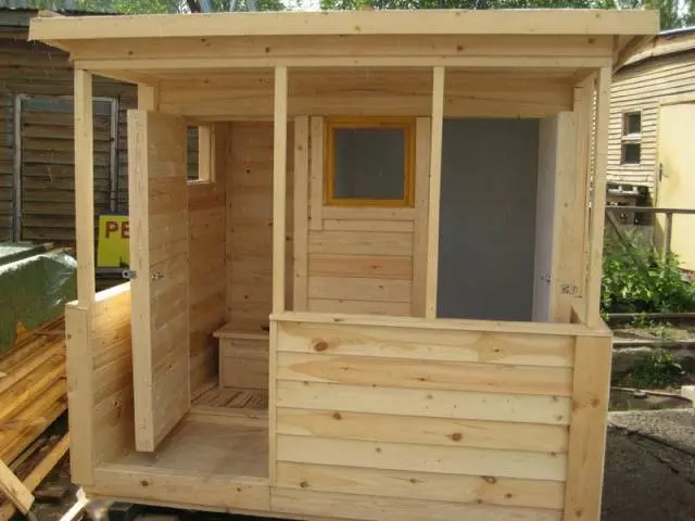 Hozblok for a summer residence with a shower and a toilet 