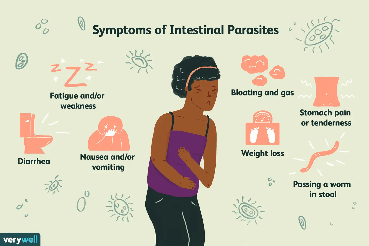 Human parasites: causes, symptoms, treatment