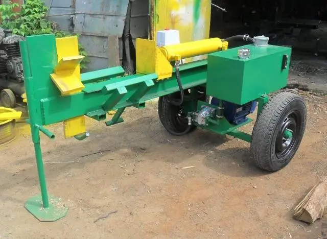 Hydraulic wood splitter with own hands