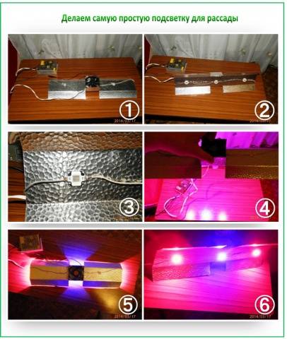 Illumination of seedlings with LED lamps do it yourself