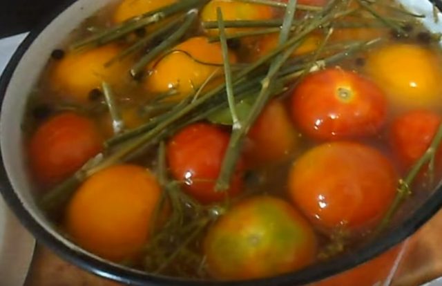 Instant Garlic Marinated Tomatoes