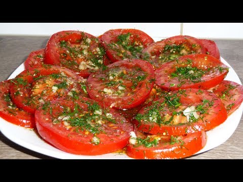 Instant Garlic Marinated Tomatoes