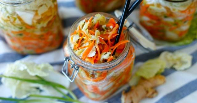 Instant pickled cabbage recipe with photo