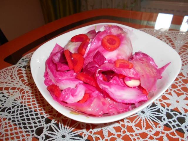 Instant pickled cabbage recipe with photo