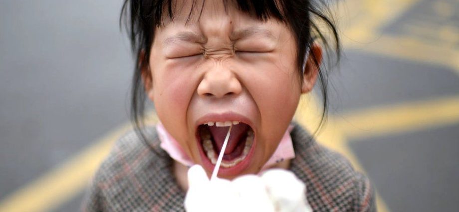 Is the child whining while eating? This could be a symptom of COVID-19