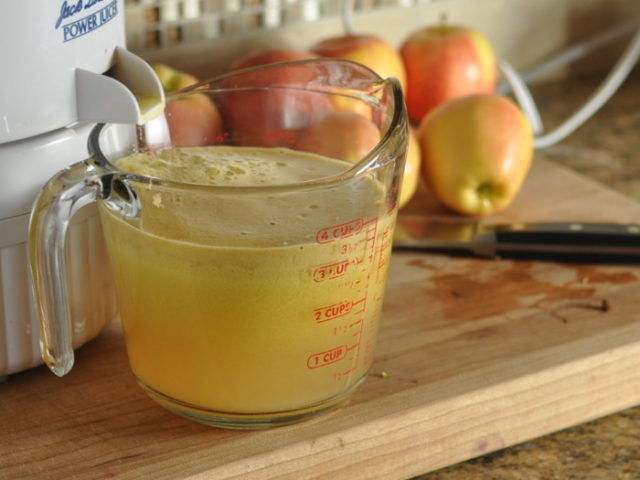 Juice from pumpkin and apples for the winter